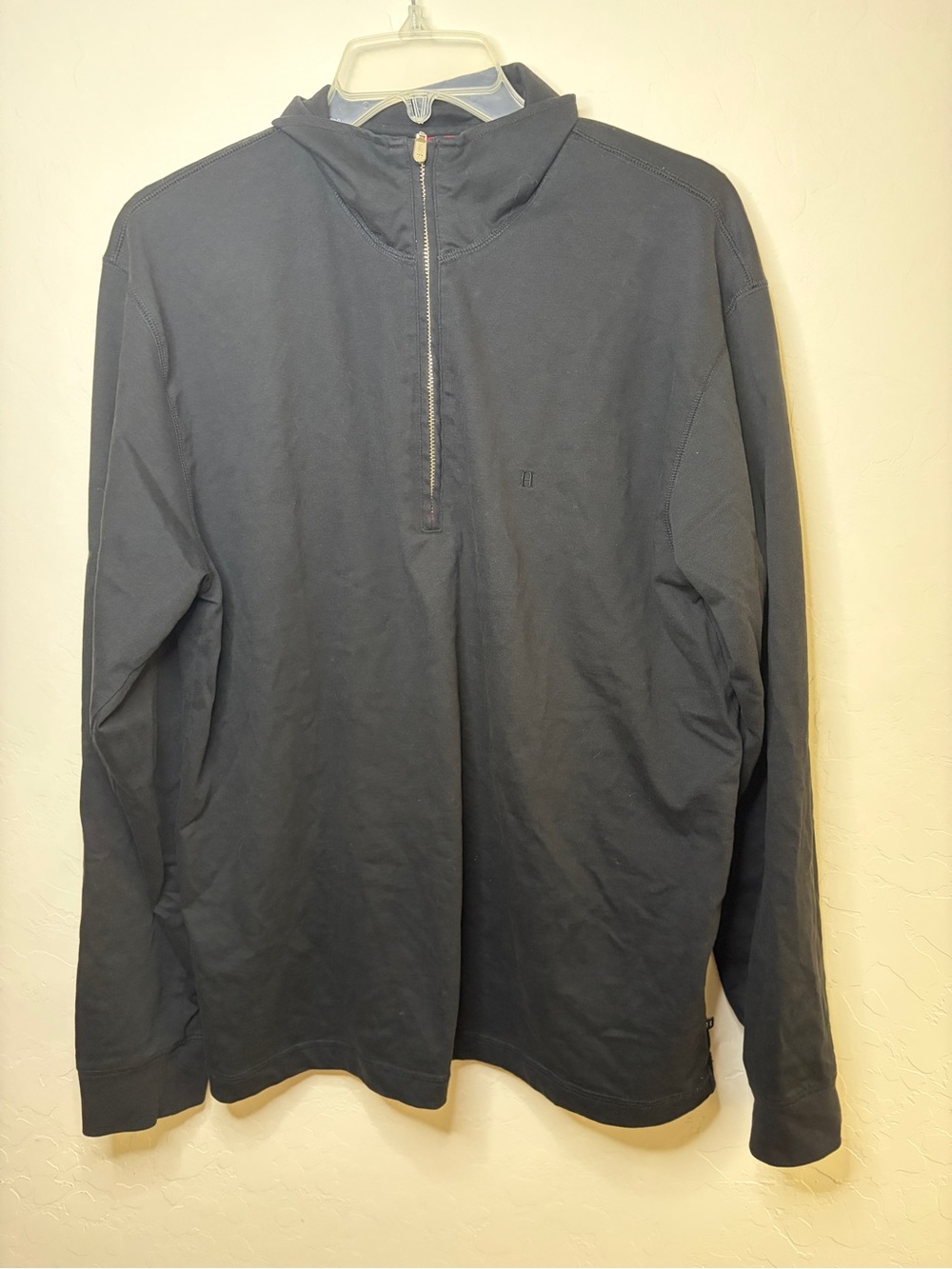 Tommy Hilfiger Black Quarter-Zip Pullover Hoodie
